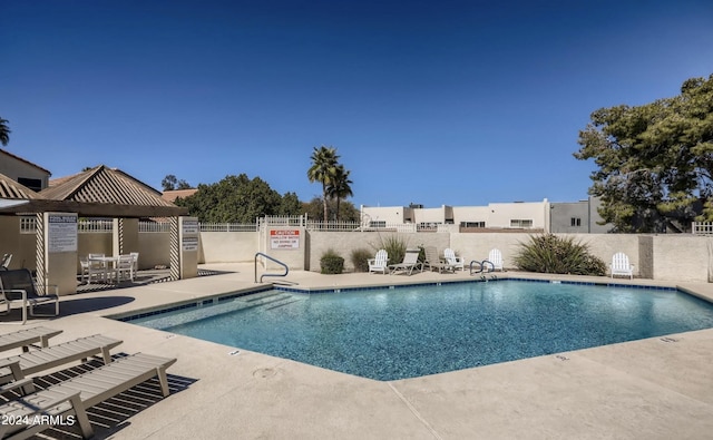 view of pool with a patio area