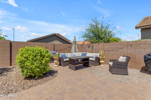 view of patio / terrace with an outdoor hangout area