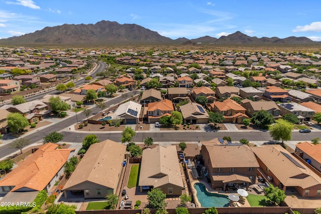 aerial view featuring a mountain view