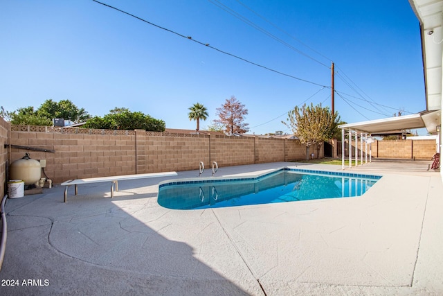 view of pool featuring a patio area