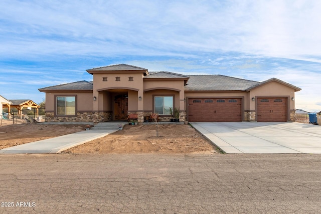 view of front of house with a garage