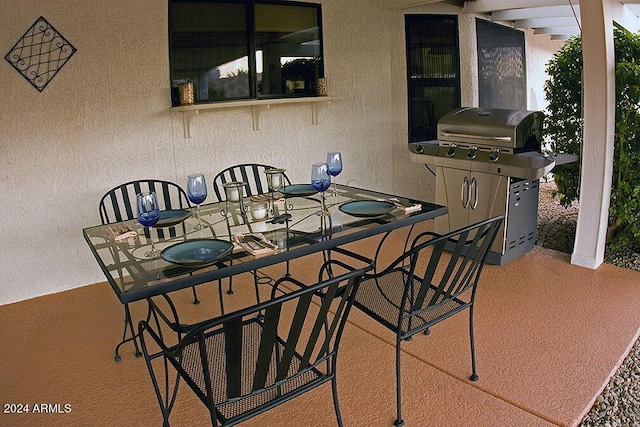 view of patio featuring grilling area