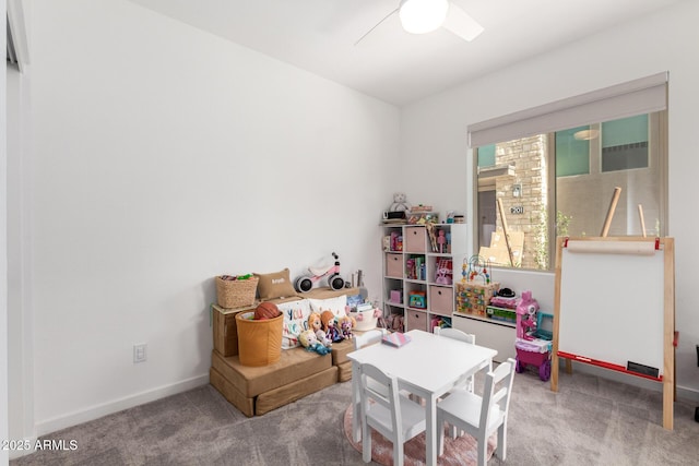 4562 S Park Grove St Unit 101, Gilbert, AZ 85297 - game room featuring carpet flooring and a ceiling fan