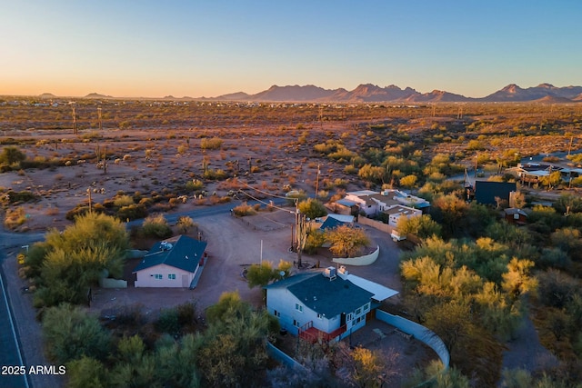 aerial view with a mountain view