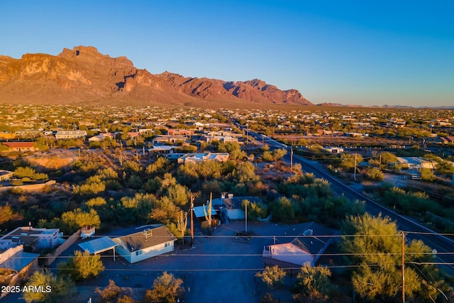 birds eye view of property featuring a residential view and a mountain view