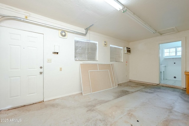 entrance foyer with an AC wall unit