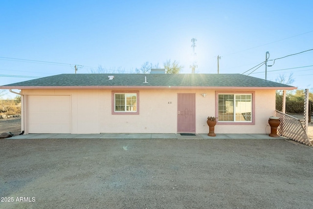 view of single story home