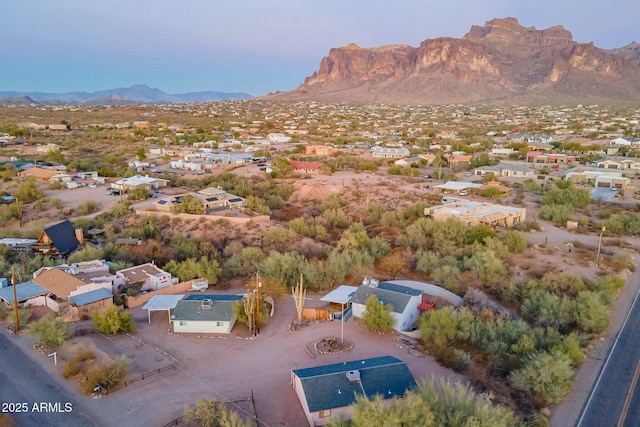 bird's eye view with a residential view and a mountain view