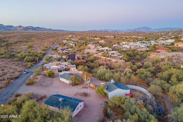 birds eye view of property featuring a residential view and a mountain view