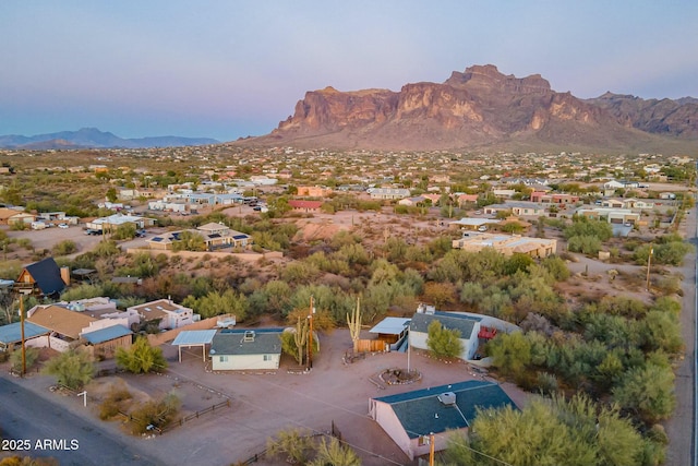 aerial view with a mountain view