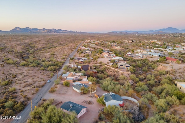 birds eye view of property with a residential view and a mountain view