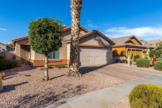 view of front of property featuring a garage