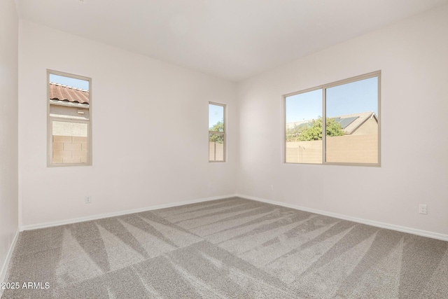 spare room with plenty of natural light and carpet flooring