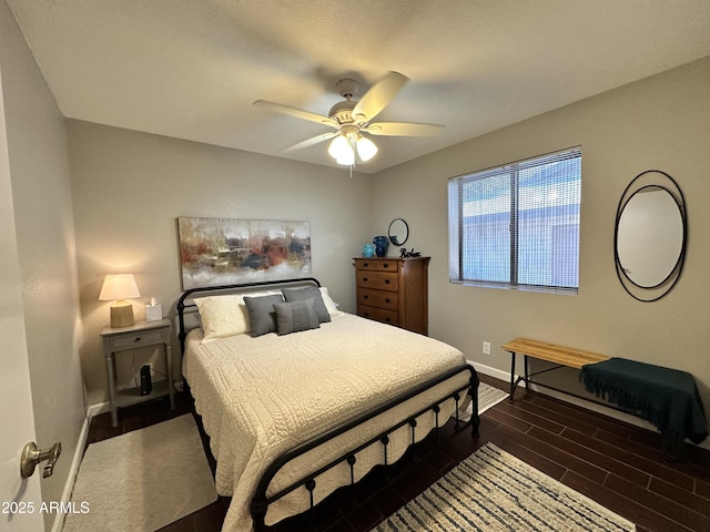 bedroom featuring ceiling fan