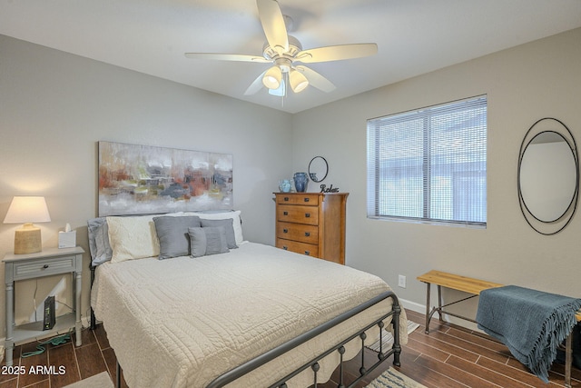 bedroom featuring ceiling fan