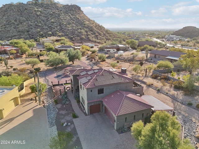 aerial view with a mountain view