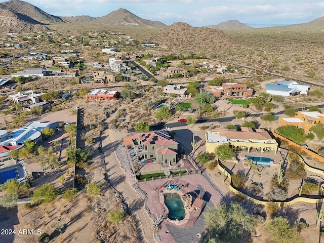 drone / aerial view with a mountain view