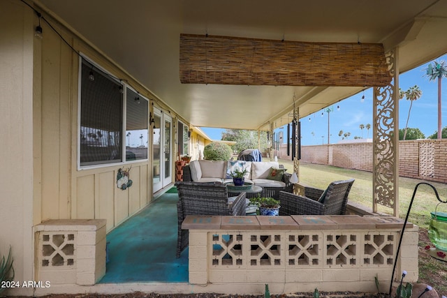 view of patio featuring an outdoor hangout area