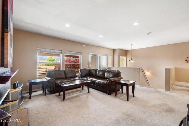 997 Fairway Dr, Dewey, AZ 86327 - living area with baseboards, recessed lighting, and light colored carpet
