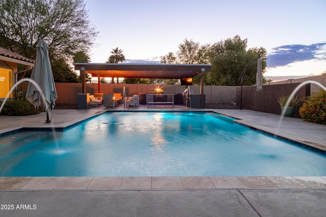 136 E Vera Ln, Tempe, AZ 85284 - view of pool with a fenced backyard, a patio, and a gazebo