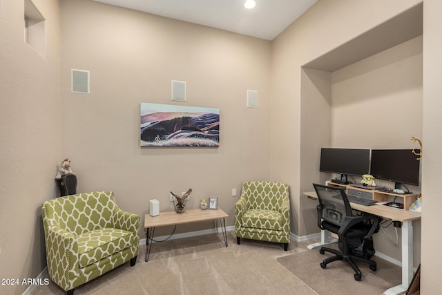 office area with carpet floors