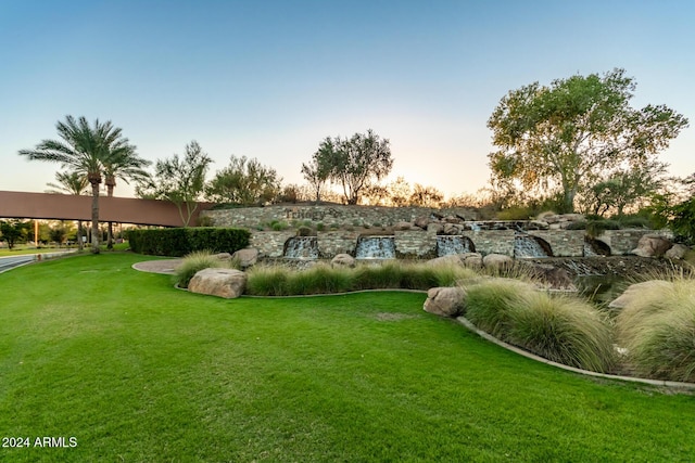 view of community with a lawn