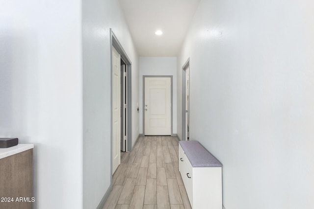 hall featuring light hardwood / wood-style floors