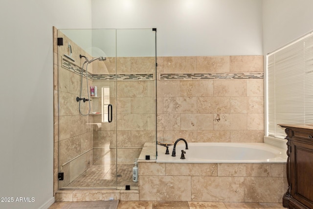 15430 N 19th Way, Phoenix, AZ 85022 - full bathroom featuring a stall shower, a garden tub, and tile walls