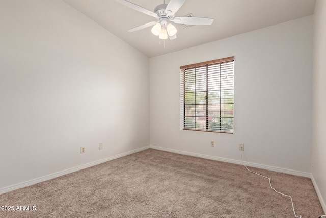 15430 N 19th Way, Phoenix, AZ 85022 - unfurnished room featuring carpet flooring, lofted ceiling, baseboards, and ceiling fan