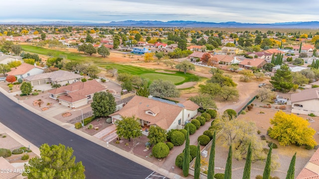 bird's eye view with a residential view and a mountain view