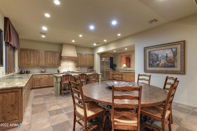 dining room with sink