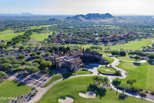 drone / aerial view with a mountain view