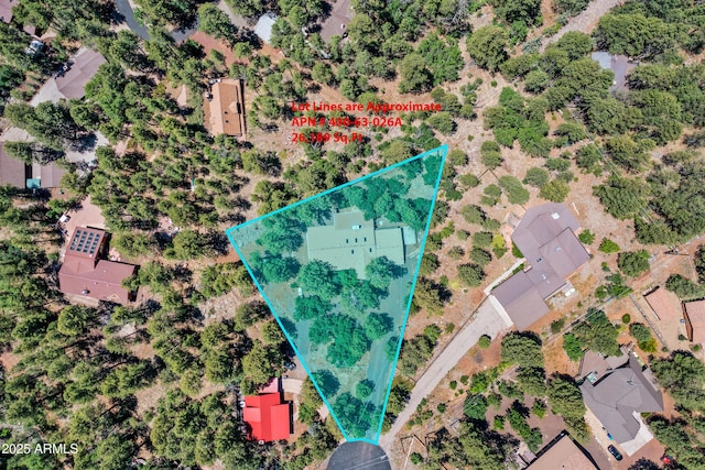 17620 Littlefield Pl, Munds Park, AZ 86017 - aerial view of property and surrounding area with property parcel outlined