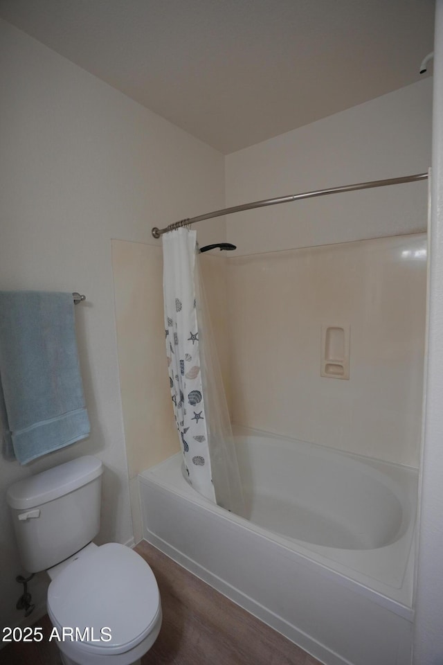 435 W Rio Salado Pkwy Unit 210, Tempe, AZ 85281 - full bathroom with wood finished floors, toilet, and shower / bath combo