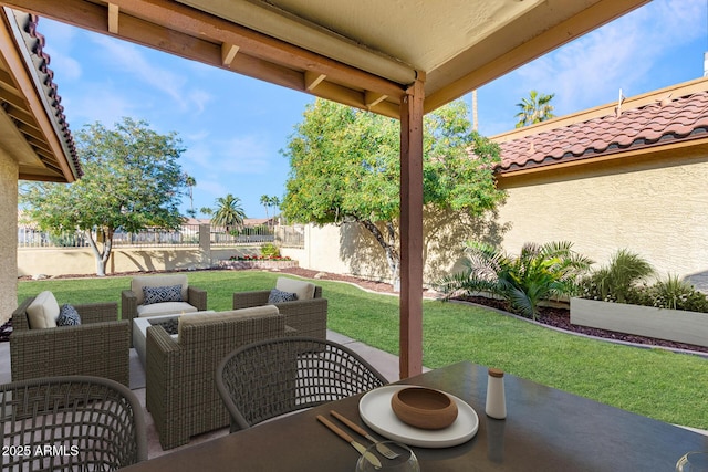 view of patio / terrace with an outdoor living space