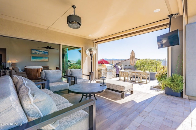 view of patio featuring outdoor lounge area