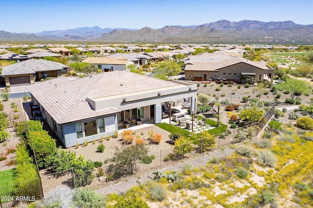 bird's eye view with a mountain view