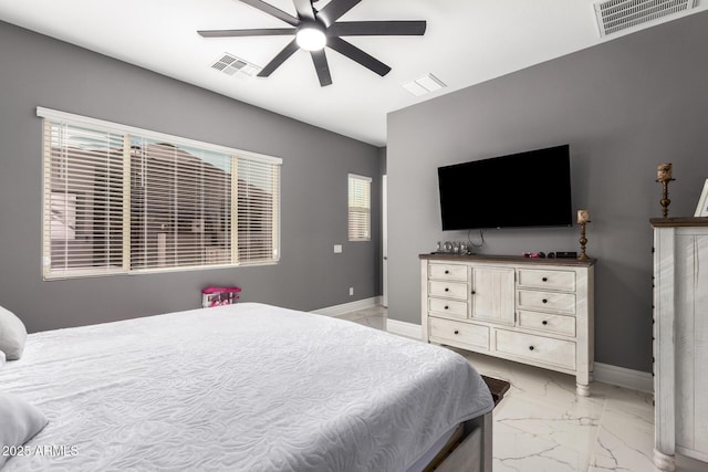 bedroom with ceiling fan