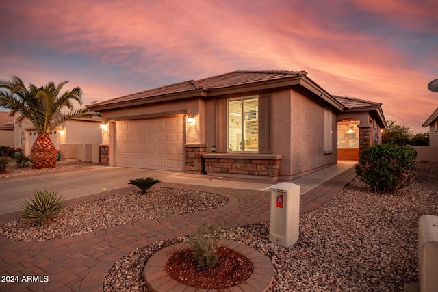 view of front of home featuring a garage