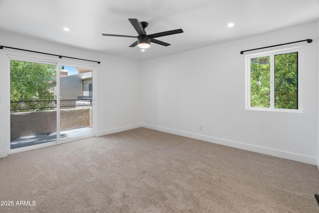 2935 N 68th St Unit 205, Scottsdale, AZ 85251 - empty room with carpet, a ceiling fan, and recessed lighting