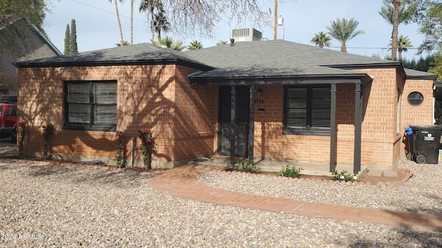 view of front of home with central AC