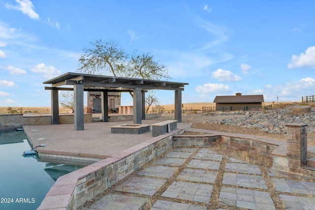 exterior space featuring an outdoor pool