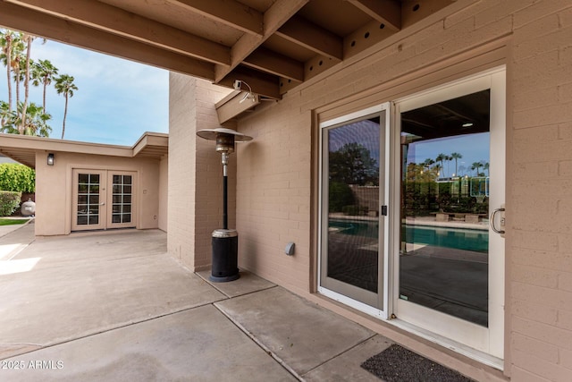 view of patio / terrace featuring french doors