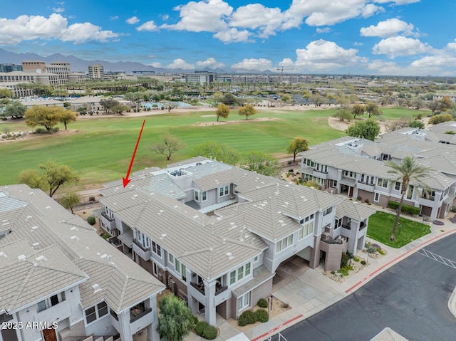 bird's eye view featuring view of golf course