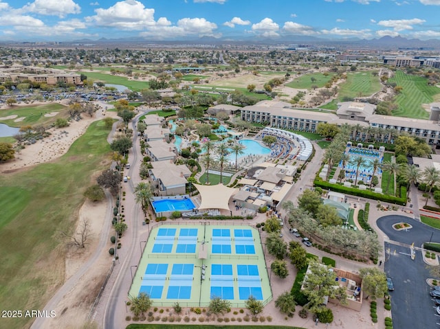 aerial view with golf course view