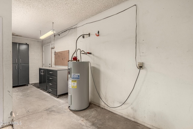 utility room featuring water heater