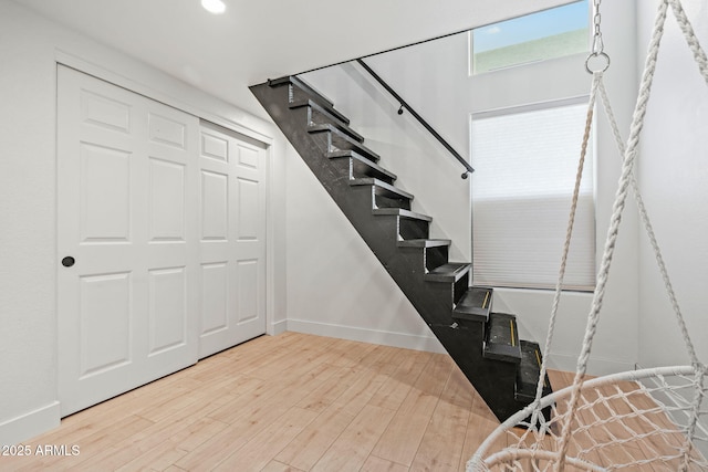 6935 W Monte Lindo St, Glendale, AZ 85310 - staircase with wood finished floors and recessed lighting