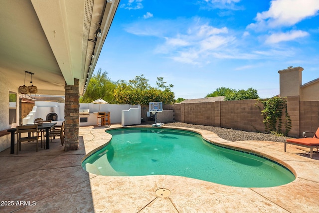 6935 W Monte Lindo St, Glendale, AZ 85310 - view of swimming pool with a patio and a fenced backyard
