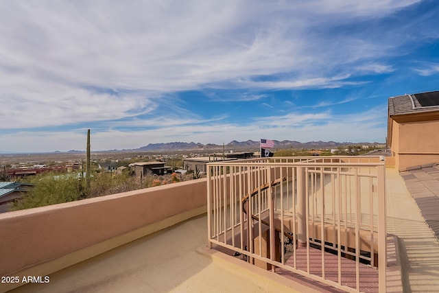 balcony with a mountain view