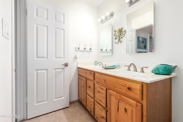 bathroom featuring vanity and tile patterned flooring